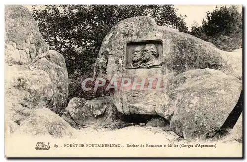 Foret de Fontainebleau Cartes postales Rocher de Rousseau et Millet (gorges d&#39aPremont)