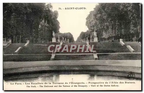 Saint Cloud Ansichtskarte AK Le parc Les escaliers de la terrasse de l&#39orangerie Perspective de l&#39allee des