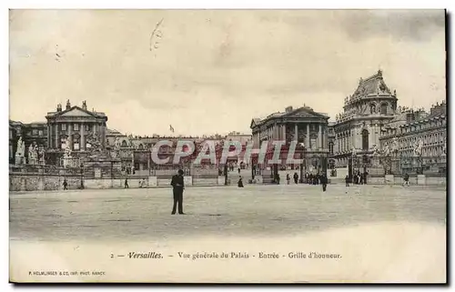 Versailles Cartes postales Vue generale du palais Entree grille d&#39honneur