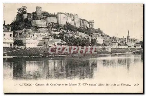 Chinon Ansichtskarte AK Chateau du Coudray et du Milieu (rive droite de la Vienne)