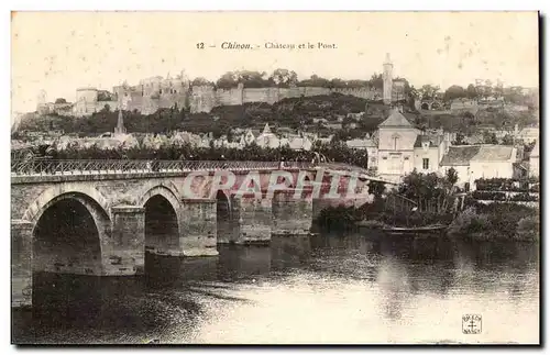 Chinon Cartes postales Chateau et le pont