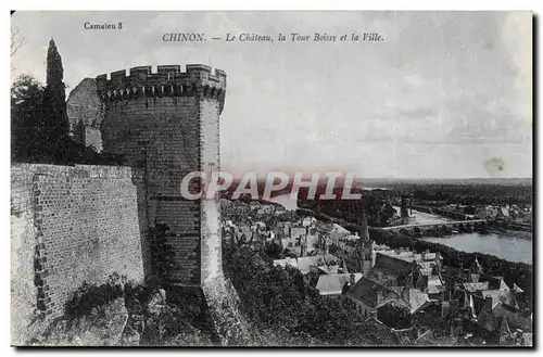 Chinon Cartes postales Chateau la Tour Boissy et la ville