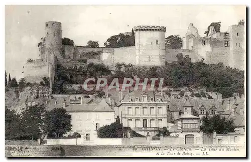 Chinon Cartes postales Le chateau La tour du Moulin et la Tour de Boissy