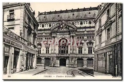 Tours Cartes postales Theatre municipal (Cafe Moliere)