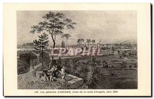 Cartes postales Vue generale d&#39Ancenis prise de la route d&#39Angers vers 1860