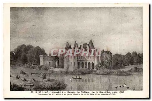 Missillac Ansichtskarte AK Ruines du chateau de la Breteche vers 1830