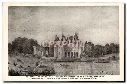 Missillac Cartes postales Ruines du chateau de la Breteche vers 1830