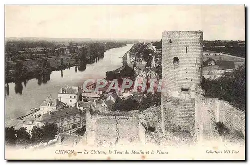 Chinon Ansichtskarte AK Le chateau la Tour du Moulin et la Vienne