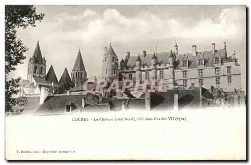 Loches Cartes postales Le chateau (cote nord) bati sous Charles VII