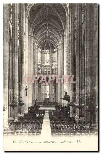 Nantes Cartes postales La cathedrale Interieur