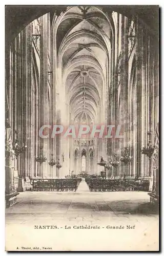 Nantes Cartes postales La cathedrale Grande nef