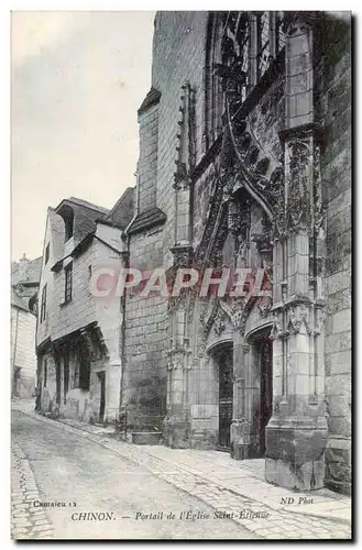 Chinon Ansichtskarte AK Portail de l&#39eglise Saint Etienne