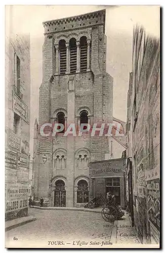 Tours Cartes postales Eglise Saint Julien (cafe aux caves d&#39Espagne Spain Espana)