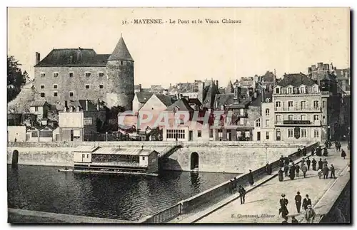 Mayenne Cartes postales Le pont et le vieux chateau