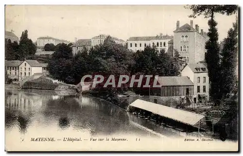 Mayenne Cartes postales L&#39hopital Vue sur la Mayenne (lavoir)