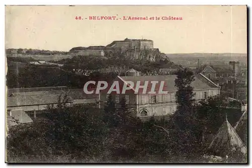 Belfort Cartes postales L&#39arsenal et le chateau