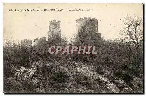 Cartes postales Les bords de la creuse Eguzon Ruines du chateaubrun (vignette Tuberculose)