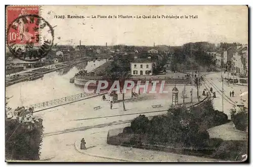 Rennes Ansichtskarte AK la place de la Mission Le quai de la Prevalaye et le Mall