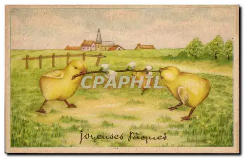 Cartes postales Fantaisie Joyeuses Paques Poussin