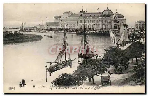 Trouville Deauville Ansichtskarte AK Le casino et les quais (bateau boat)