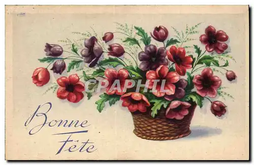 Cartes postales Fantaisie Bonne fete Fleurs