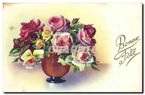Cartes postales Fantaisie Bonne fete Fleurs