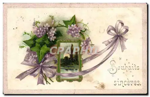 Cartes postales Fantaisie Souhaits sinceres (en relief)