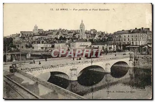 Le Mans Ansichtskarte AK Vue partielle et pont Gambetta