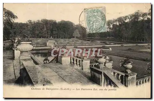 Cartes postales Chateau de Dampierre Les parterres Est vus du perron