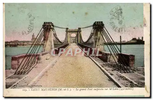 Cartes postales Saint Mathurin Le grand pont suspendu sur la Loire