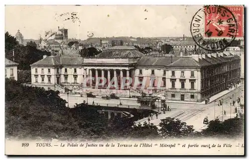 Ansichtskarte AK Tours Le palais de justice vu de la terrrasse de l&#39hotel Metropol et partie ouest de la ville