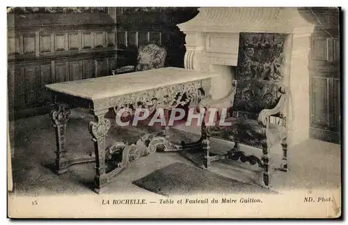 La Rochelle Ansichtskarte AK Table et fauteuil du Maire Guitton