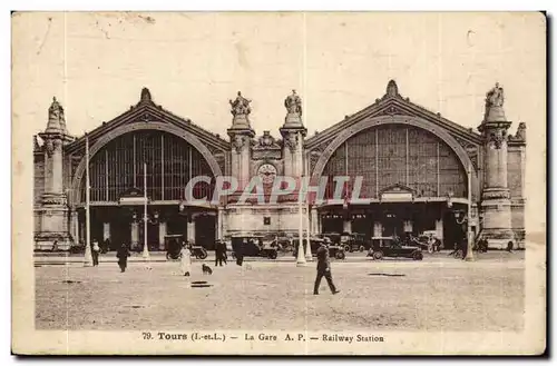 Tours Cartes postales La gare