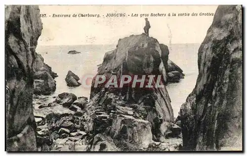 Ansichtskarte AK Environs de Cherbourg Jobourg les gros rochers a la sortie des grottes (vignette Tuberculose SAn