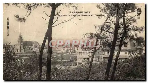 Paris Plage Cartes postales Vue vers le jardin public et l&#39eglise