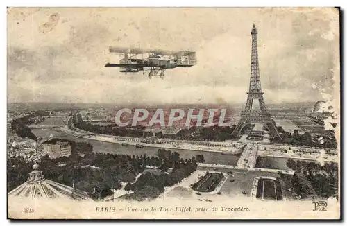 Paris Cartes postales Vue sur la Tour Eiffel prise de Trocadero (avion plane)