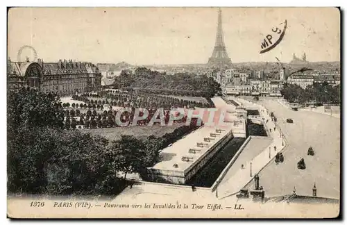 Paris Cartes postales Panorama vers les Invalides et la Tour Eiffel