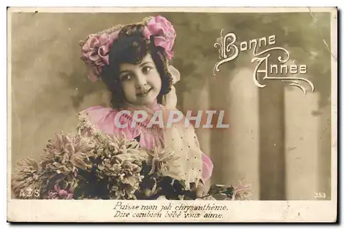 Cartes postales Fantaisie Femme Bonne annee Enfant