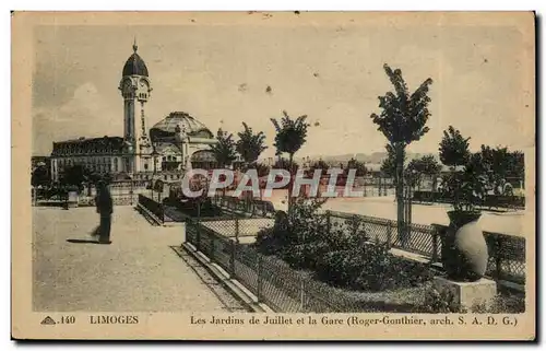 Limoges Ansichtskarte AK Les jardins de Juillet et la gare (Roger Gonthier)