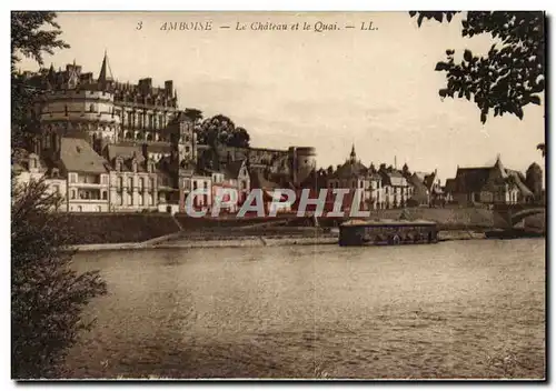 Amboise Cartes postales Le chateau et le quai