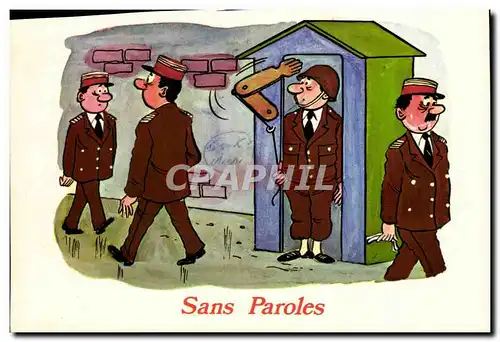 Cartes postales moderne Humour Sans paroles (soldats)