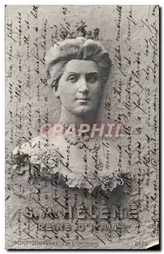 Italy - Italie - Italia - S M Helene - Reine d&#39Italie - Sculptogravure - Cartes postales