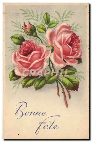 Fantaisie - Bonne Fete - Fleurs - Cartes postales