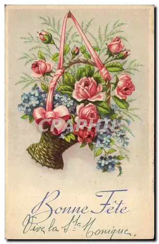 Fantaisie - Bonne Fete - Fleurs - Cartes postales