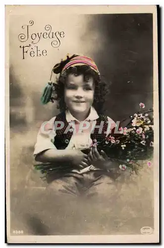 Fantaisie - Enfant - Petite Fille avec fleurs - Colette Michelet - Cartes postales