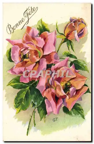 Fantaisie - Bonne Fete - Fleurs - Cartes postales