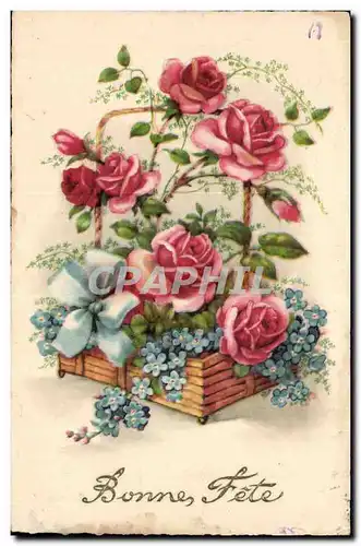 Fantaisie - Bonne Fete - Fleurs - Cartes postales