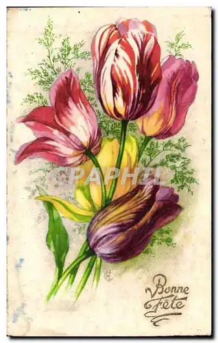 Fantaisie - Bonne Fete - Fleurs - Cartes postales