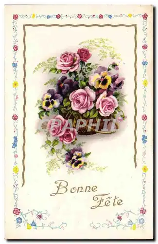 Fantaisie - Bonne Fete - Fleurs - Cartes postales