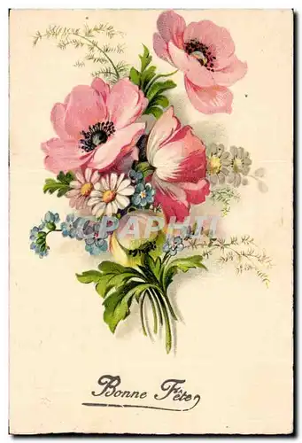 Fantaisie - Bonne Fete - Fleurs - Cartes postales